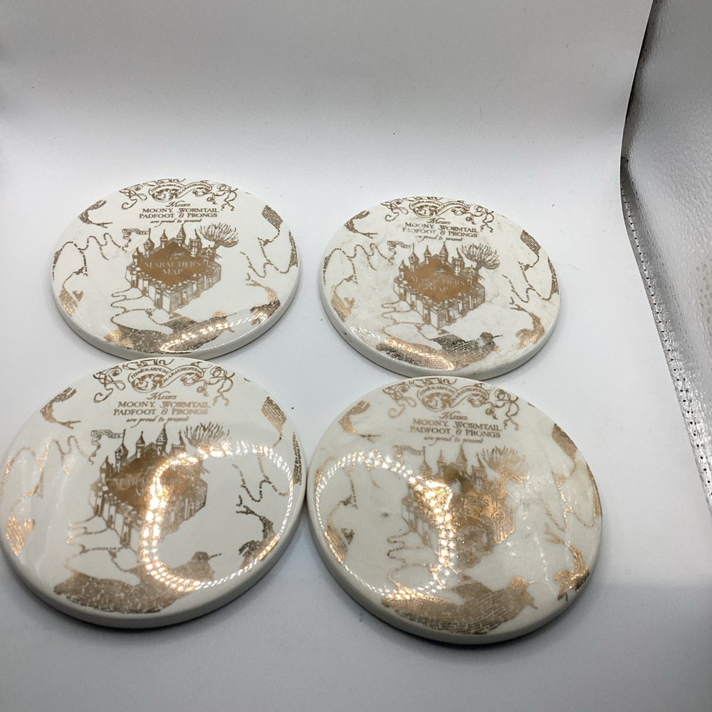 Seven20 Harry Potter Marauder's Map Round Drink Coasters - Set of 4